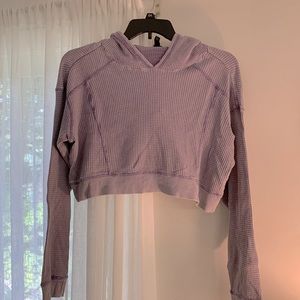 Long sleeve, crop top, waffle knit